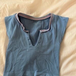Urban Outfitters Blue Ribbed Women's Top